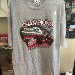 Majestic Gray Detroit Red Wings Champions Tee